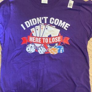 Purple Graphic Tee with Poker Design